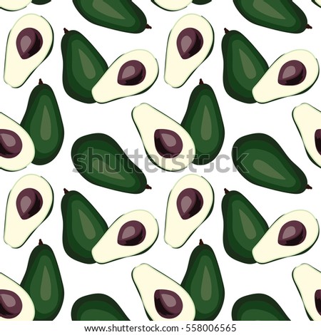 Seamless avocado background. Tile green vegetable pattern. Vegetarian wrapping paper texture.