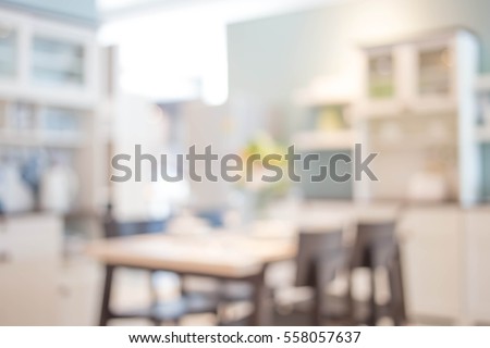 Blur image of modern Kitchen Room interior. Kitchen Room. Royalty-Free Stock Photo #558057637