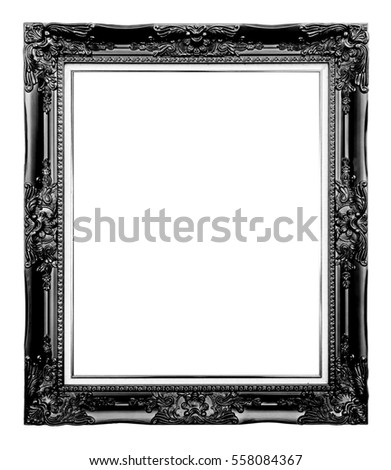 black picture frame isolated on white background. Royalty-Free Stock Photo #558084367