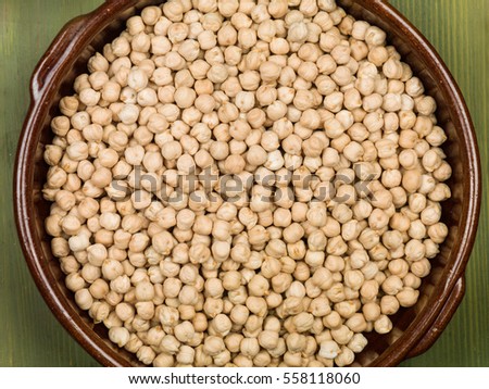 Bowl of Uncooked Chickpeas Cooking Ingredients