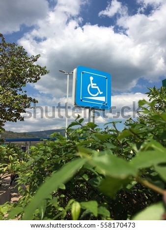 Handicap disabled sign for parking