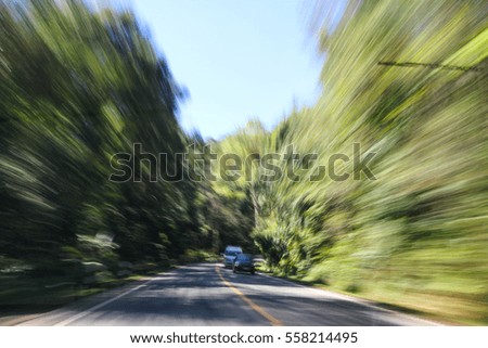 Motion Blurred road and car, transportation