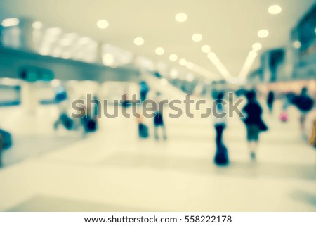 Picture blurred  for background abstract and can be illustration to article of people in international airport