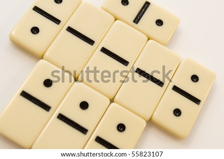 Domino on white background