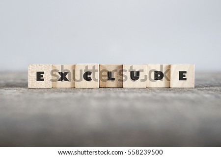 EXCLUDE word made with building blocks