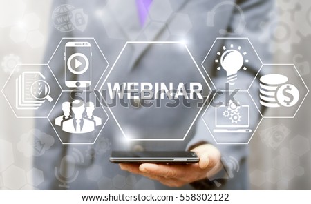 Webinar E-business Connection Smartphone Online Education Concept. Browsing Training Internet Website Web Page Distance Learning Business Technology Royalty-Free Stock Photo #558302122