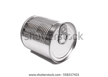White isolated lying tin with lid