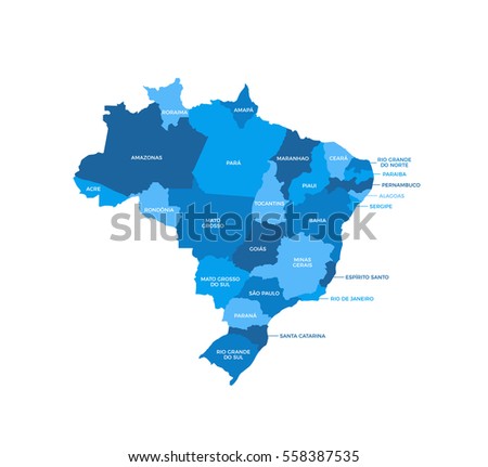 Brazil Regions Map Royalty-Free Stock Photo #558387535