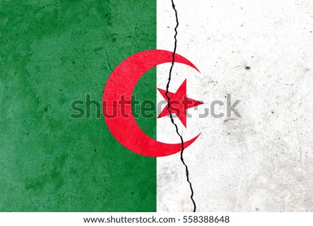A crack in the wall. Flag of Algeria