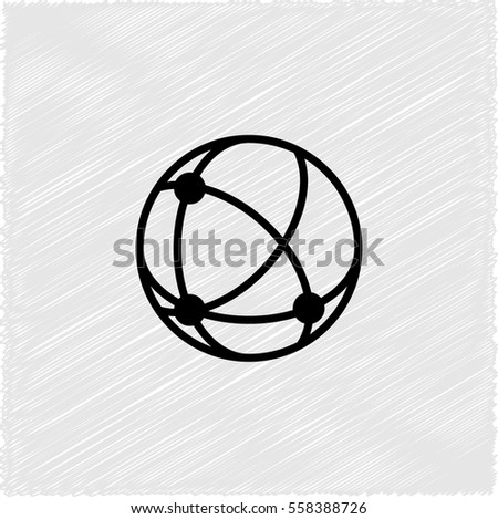 globe;social network -  black vector icon