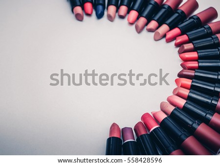 Lipsticks of different colors
 Royalty-Free Stock Photo #558428596