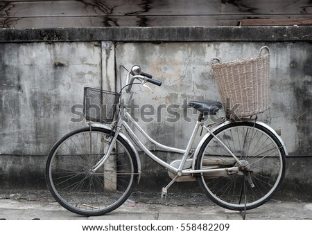 old bike on vintage wall