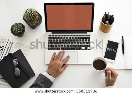 Man Working Hands Business Technology