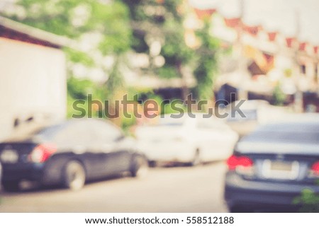 Picture blurred  for background abstract and can be illustration to article of Cars parked in the parking lot