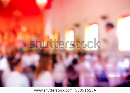 Picture blurred  for background abstract and can be illustration to article of People respect the merit Buddhism