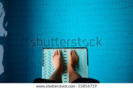 standing on springboard Royalty-Free Stock Photo #55856719