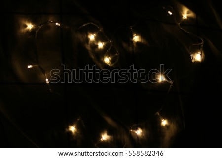 Heart glowing Christmas lights