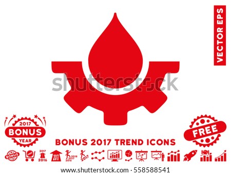 Red Water Service pictogram with bonus 2017 trend clip art. Vector illustration style is flat iconic symbols, white background.