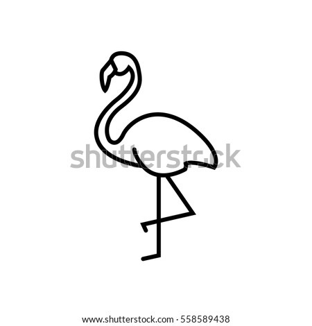 Flamingo web line icon.