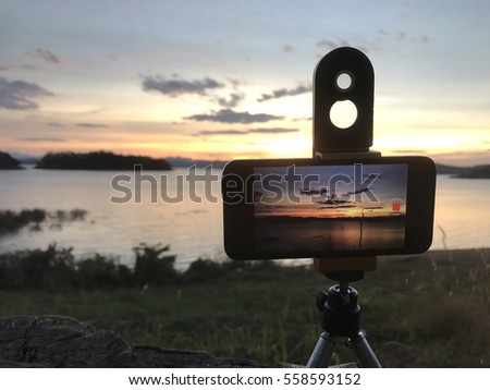 Smartphone video time lapse sunset on the river.