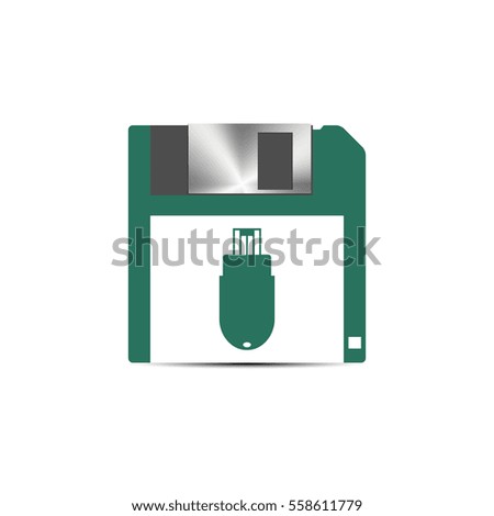 Icon to save on a flash drive isolated on a white background, illustration.