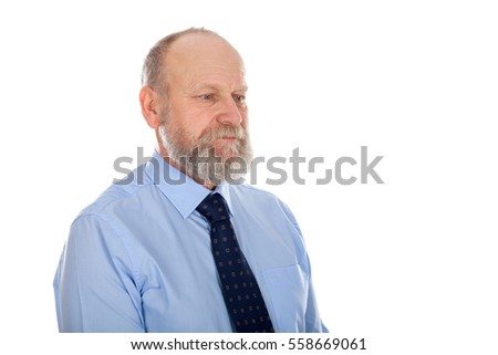 Picture of an elegant businessman having serious issues