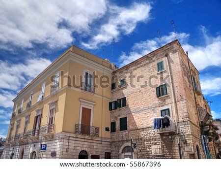Historic palaces. Trani. Apulia.