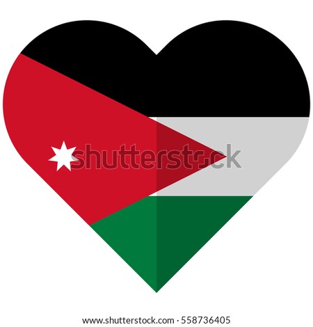 Vector image of the Jordan flat heart flag