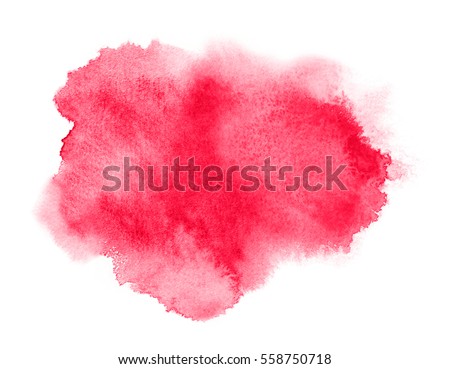 Red watercolor stain with wash. Watercolor texture for Valentine day or wedding