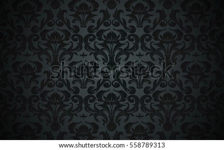 black dark vintage pattern