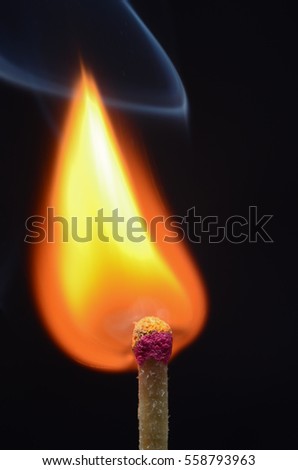 Match with fire in action