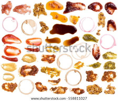 Food stains isolated on white background Royalty-Free Stock Photo #558811027