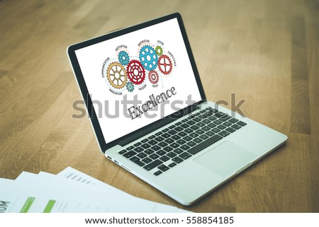 Gears and Excellence Mechanism on Laptop Screen