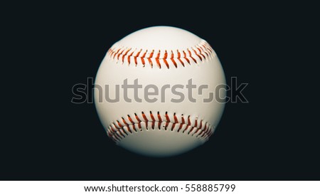 Baseball in black background.