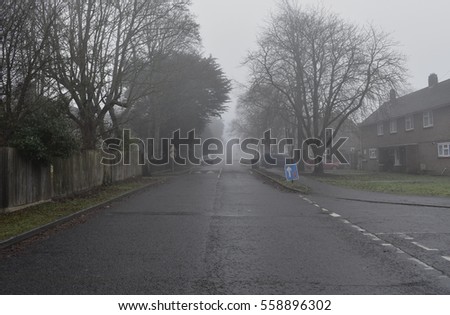 Eerie fog in street