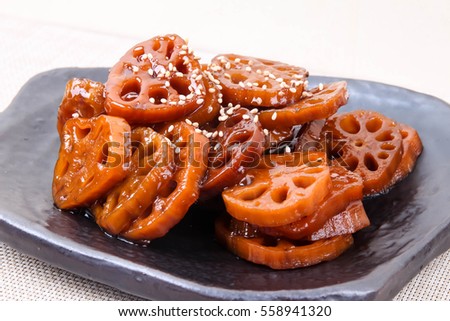 lotus root - korean food Royalty-Free Stock Photo #558941320