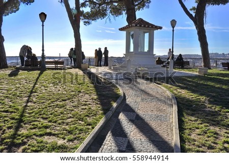 Miradouro da Senhora do Monte Lookout, Lisbon, Portugal Royalty-Free Stock Photo #558944914