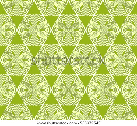 Abstract Raster copy seamless pattern with abstract floral and leave style. green color. For modern interiors design, wallpaper, textile industry