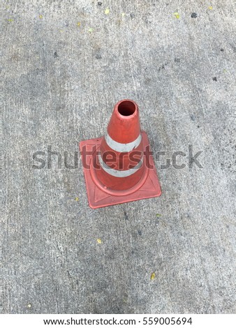 Traffic Cone on the cement flore