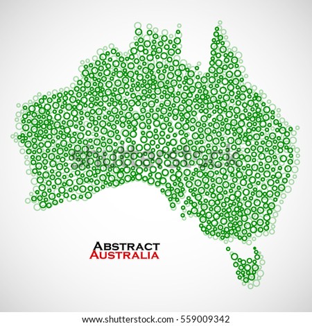 Abstract map of Australia with circles. Vector illustration. Eps 10