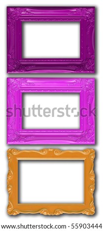 Colorful picture frames, isolated on white.