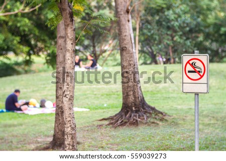 No smoking in the park is illegal