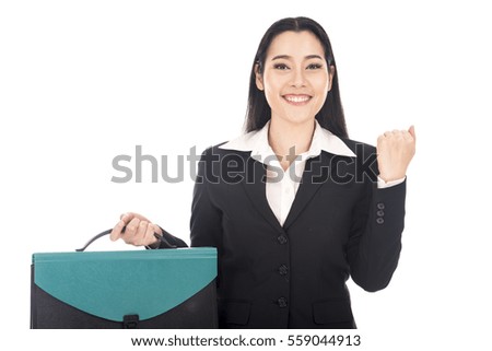 businesswoman portrait isolated on white.