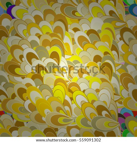 Yellow and white waves seamless pattern. Raster linear ornament.