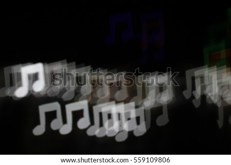 Blurred picture for background,Music notes bokeh
