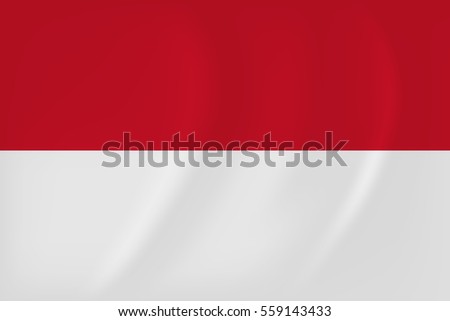 Vector image of the Indonesia waving flag