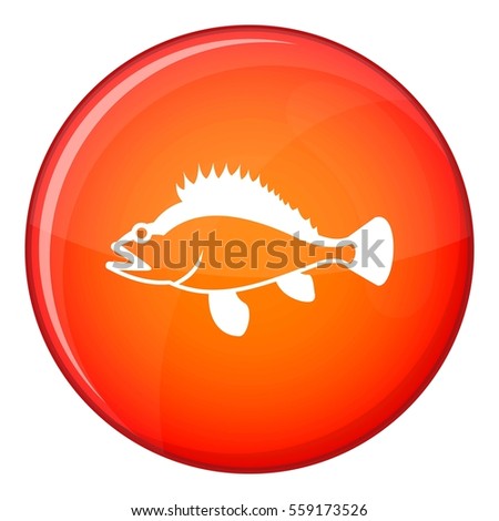 Rose fish, Sebastes norvegicus icon in red circle isolated on white background  illustration
