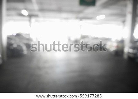 Blurred  background abstract and can be illustration to article of Parking garage