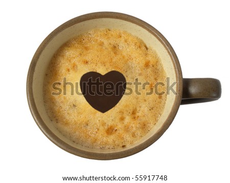 Coffee Lover.Cup of espresso isolated on white background