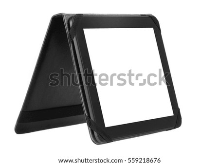 Case cover closed front for tablet on white background black